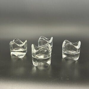 Vintage IKEA VASNAS Glass Tealight Holders Set of 4 Stackable Scandinavian
